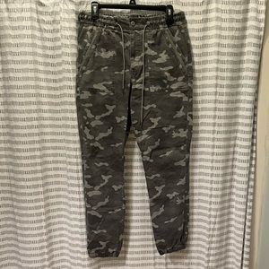 AE Gray denim camo joggers